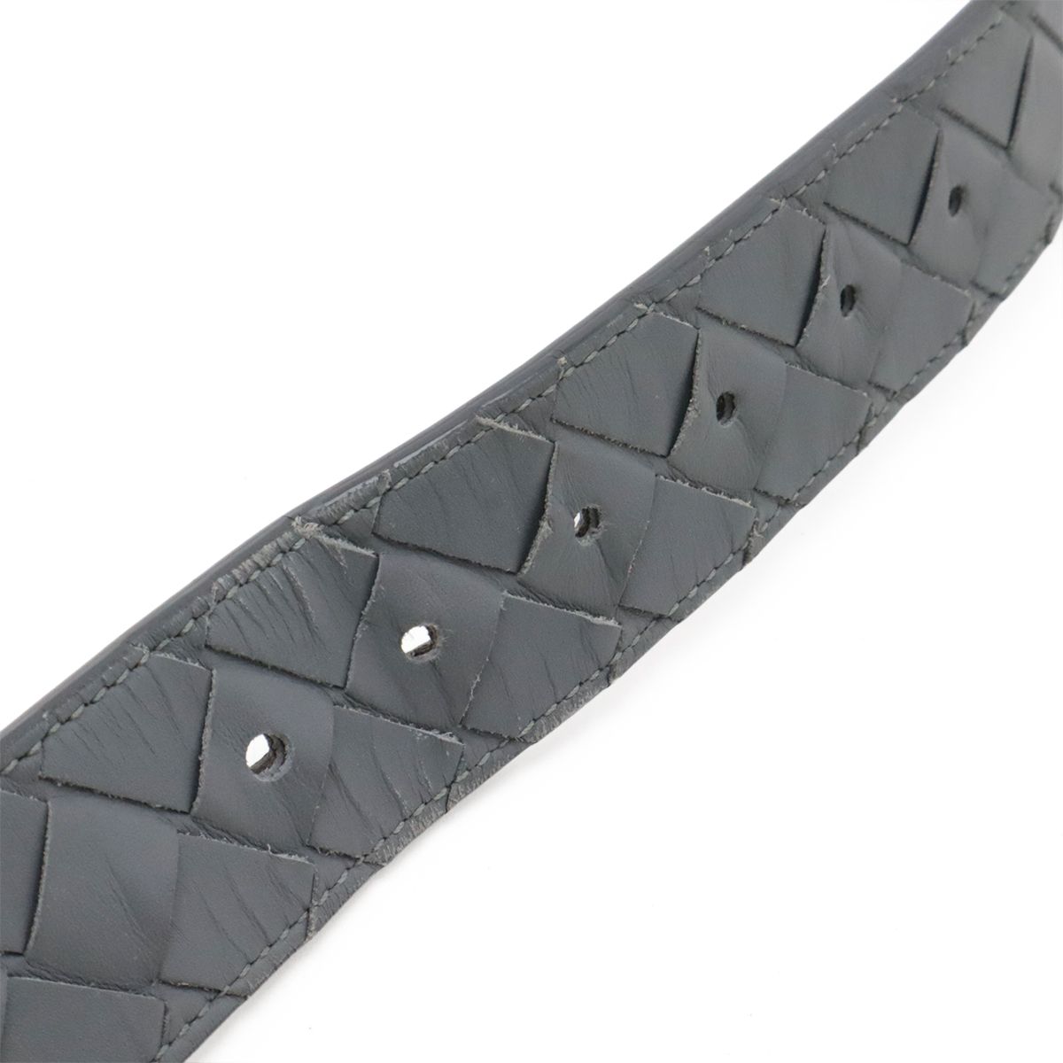 Bottega Veneta Intrecciato Belt Leather Gray