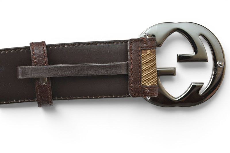 Gucci Belt GG Buckle Brown Beige 85