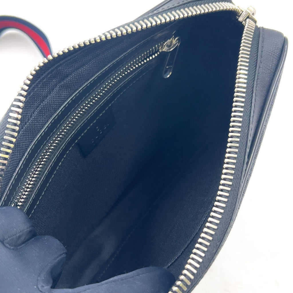 Gucci Soft GG Supreme Sherry Line Leather Dark Gray Black Multicolor Belt Bag
