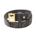 Fendi Belt Zucca Gold Canvas Leather