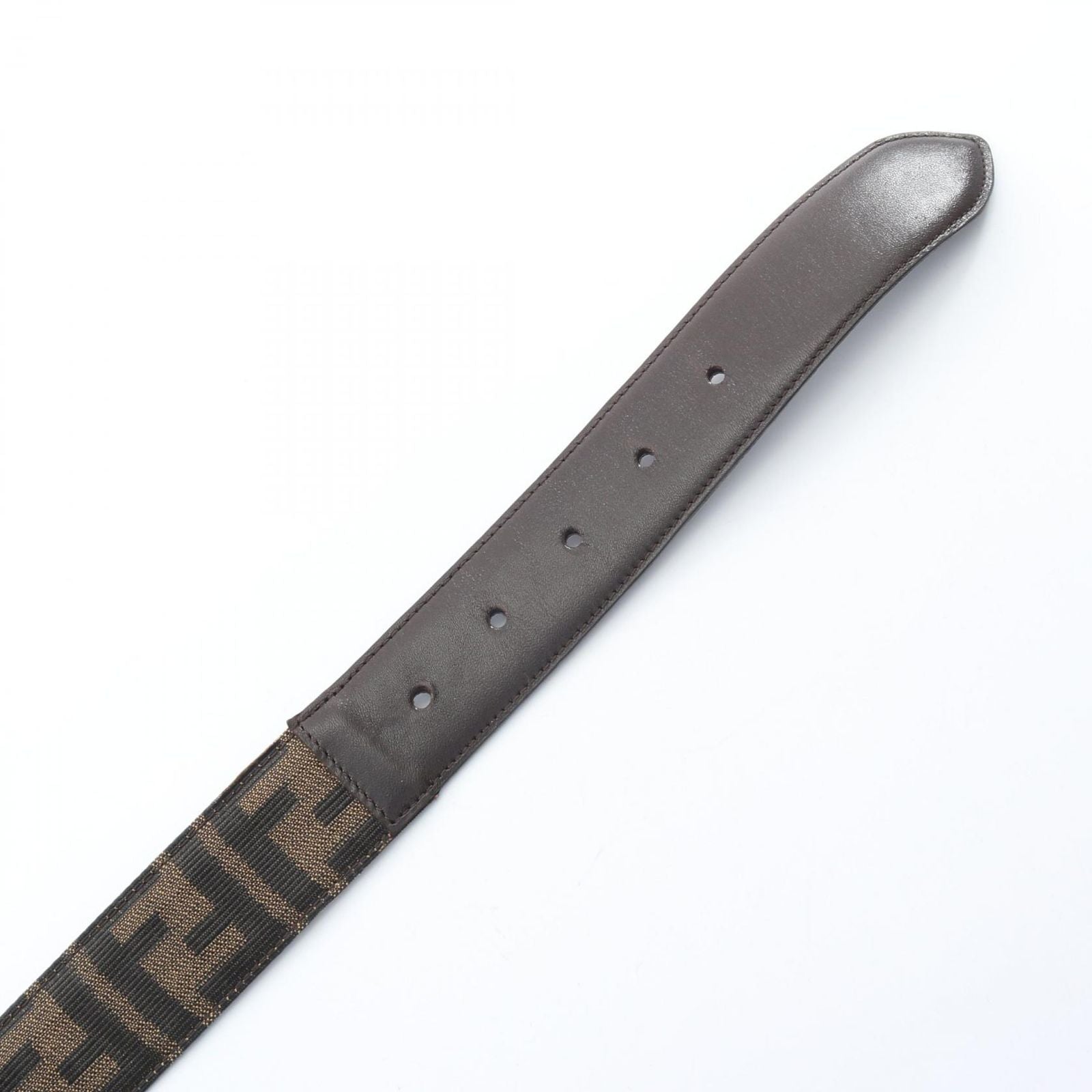 Fendi Belt Zucca Gold Canvas Leather