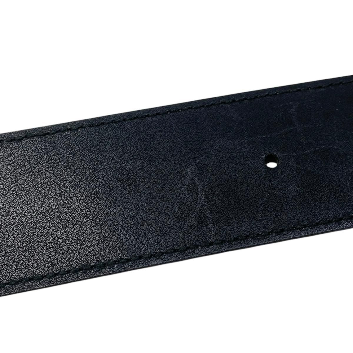 Gucci Belt GG Emblem Wide Leather Double Black Gold