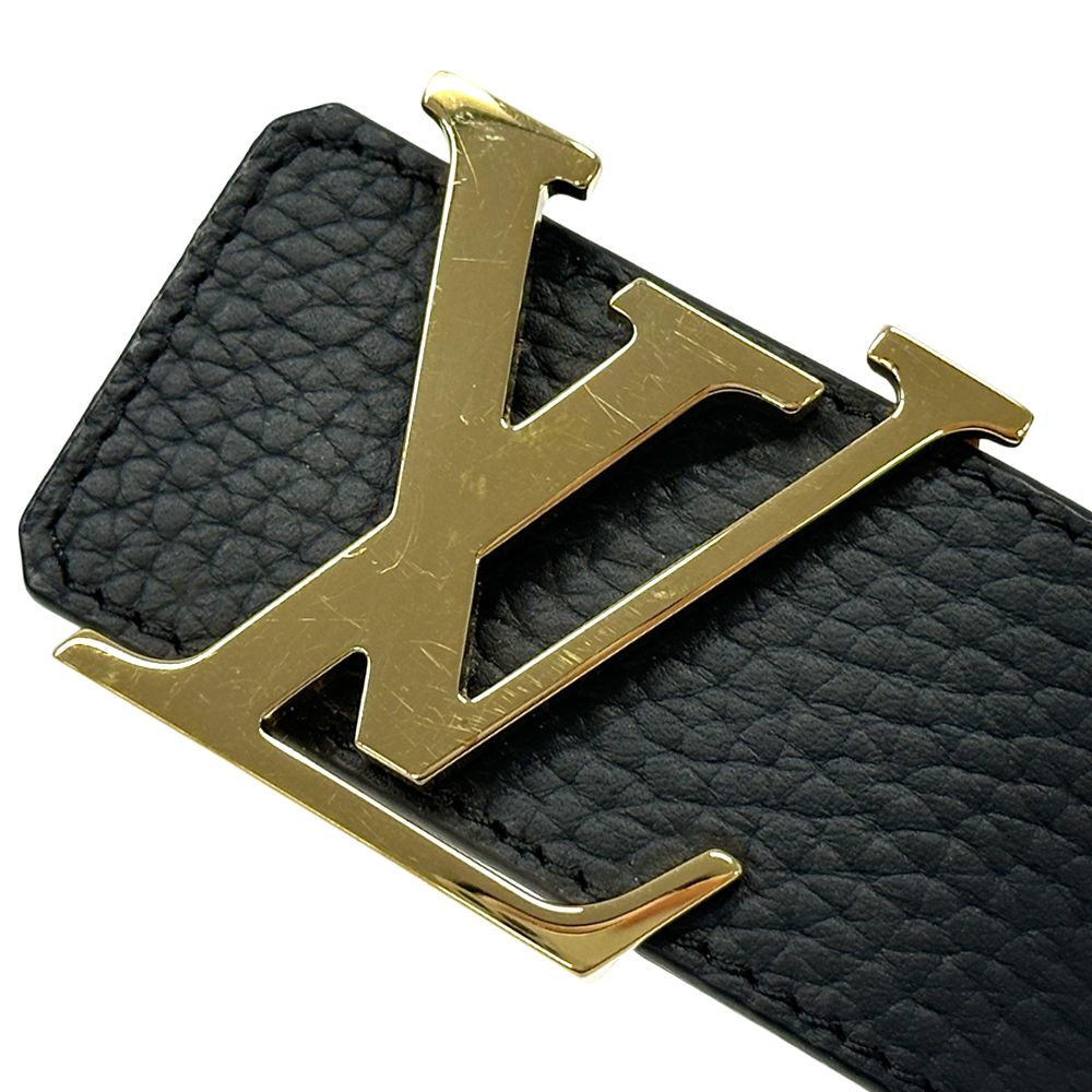 Louis Vuitton Belt Leather Ceinture Reversible Black Brown Gold 85 34 Logo Adult