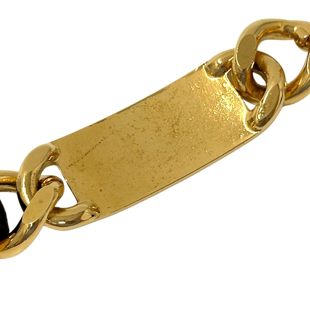 Chanel Belt Cambon Leather Chain Gold Black Logo Plate CC Thick