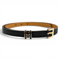 Hermes Pop 15 Black Veau Epsom Golden Rose Belt 75