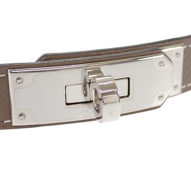 Hermes Kelly 18 Belt Veau Epsom Beige Etoupe Silver Handbag