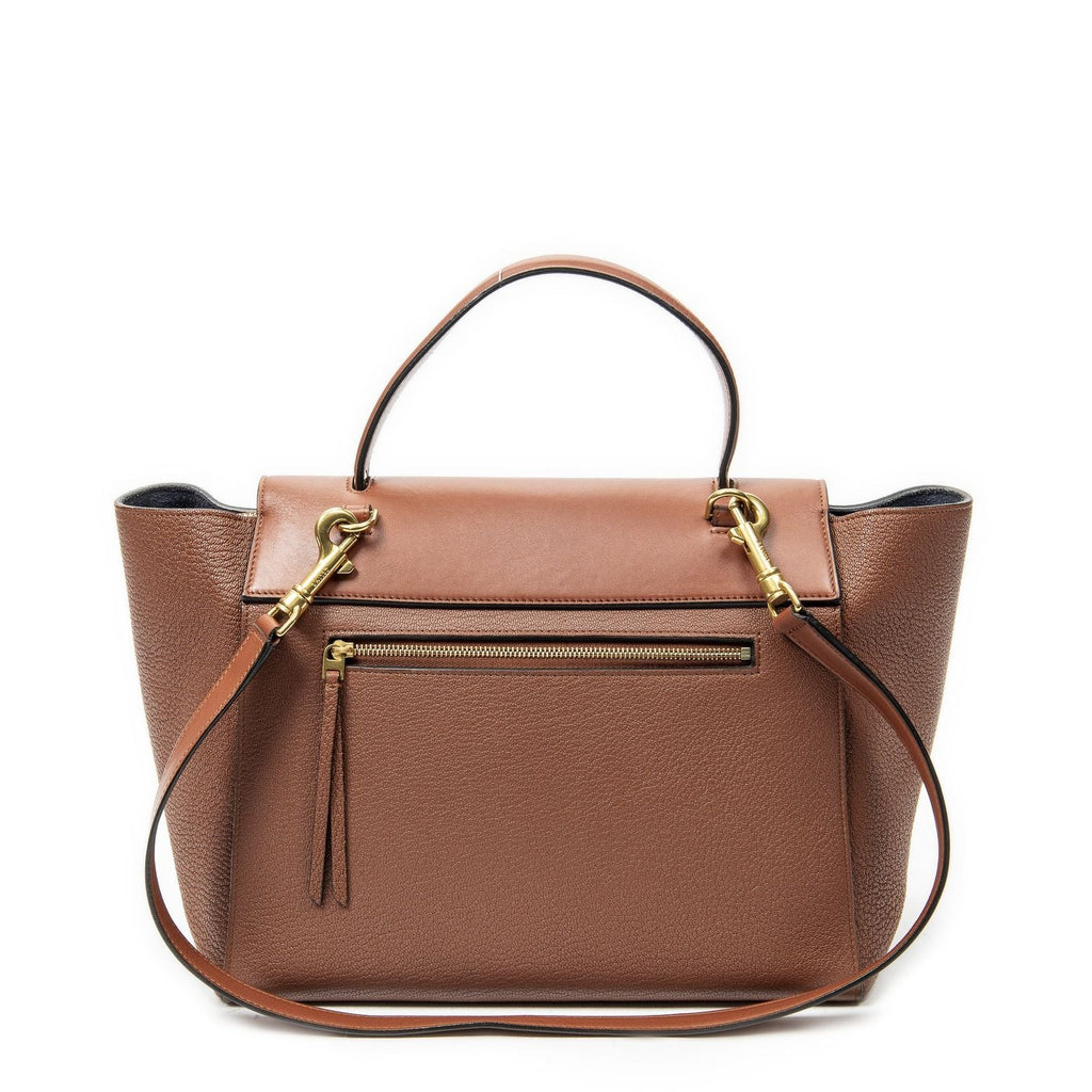 Celine Mini Belt Bag Brown Gray Calfskin Leather