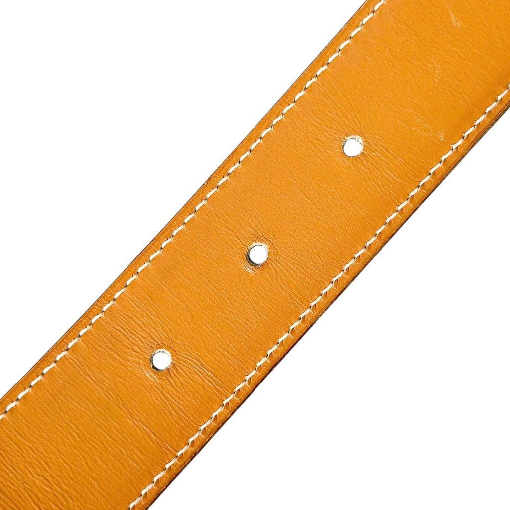 Hermes Evelyne Leather Brown White Belt Silver