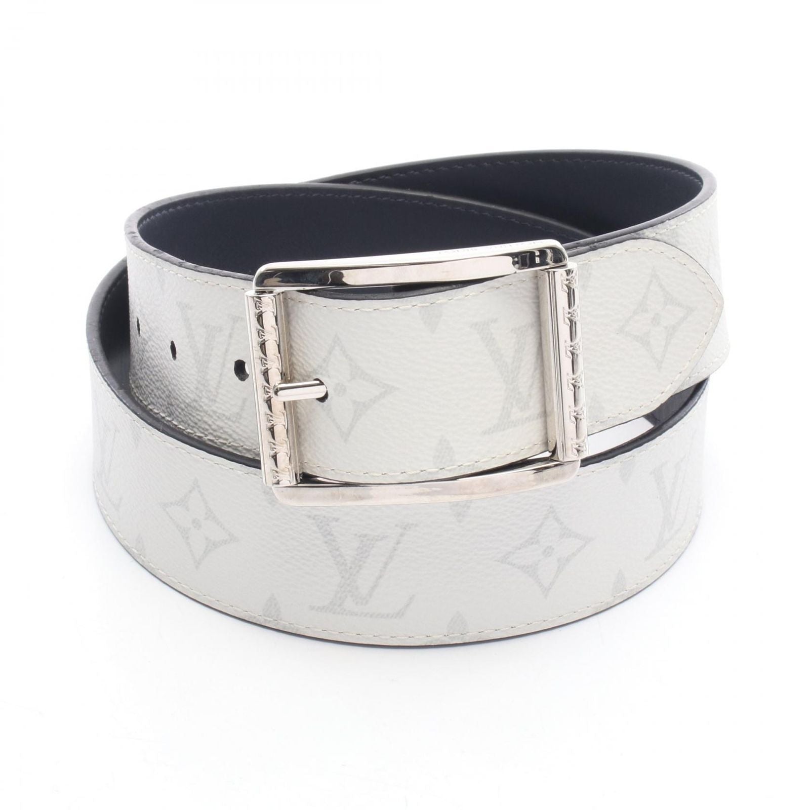 Louis Vuitton Belt Ceinture Reverso 40 Monogram Silver Reversible Leather