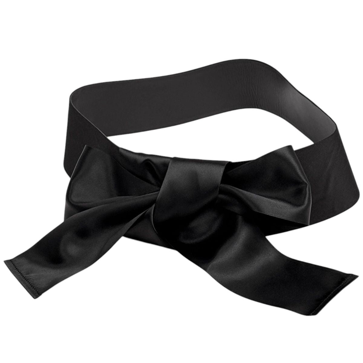 Chanel CC Logo Belt Ribbon Sash Fabric Leather Black