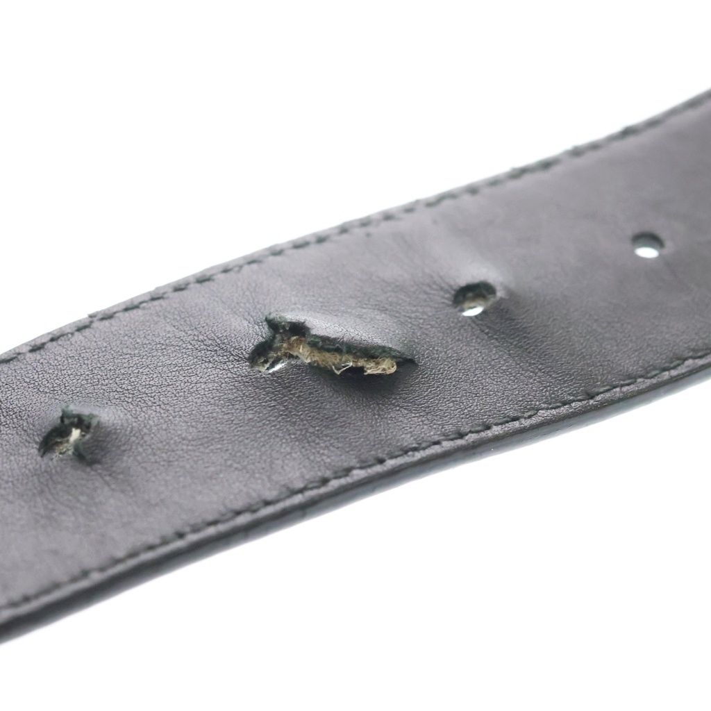 Gucci GG Marmont Leather Belt Black Silver