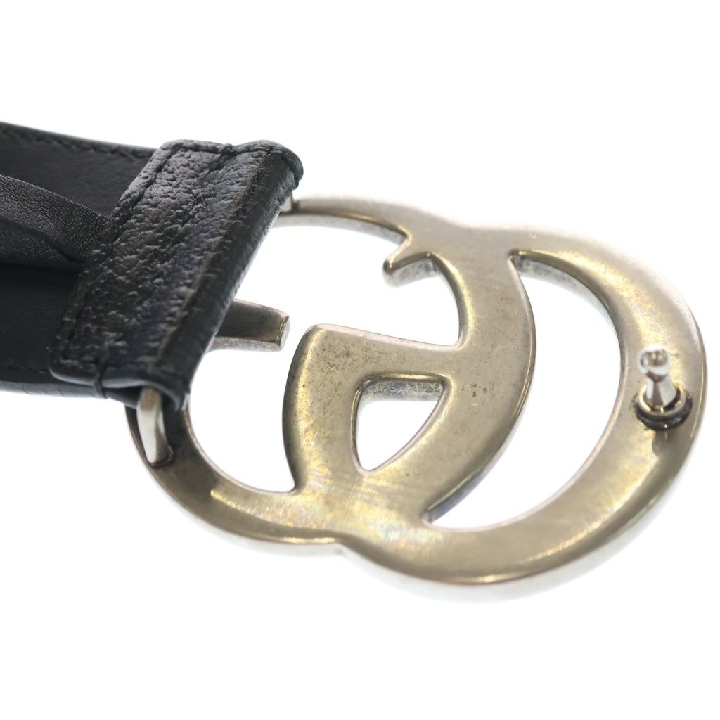 Gucci GG Marmont Leather Belt Black Silver