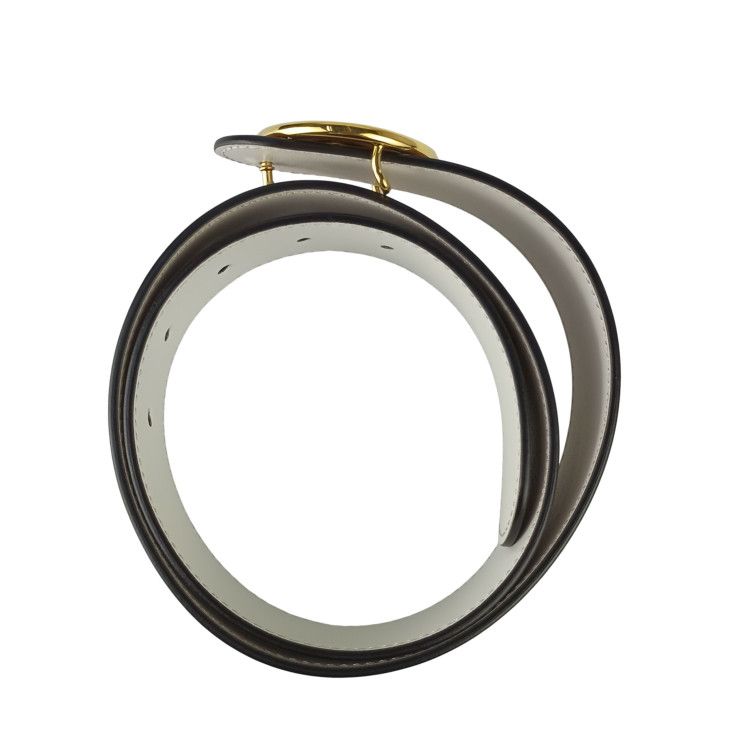 Fendi Belt F's Brown Leather Reversible Gold