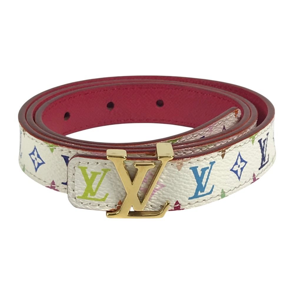 Louis Vuitton Belt Ceinture Initial Unknown Monogram Multicolor Canvas Blanc