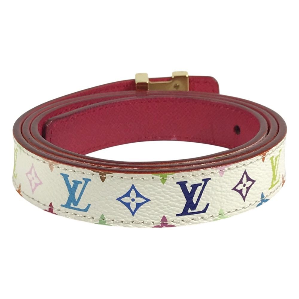 Louis Vuitton Belt Ceinture Initial Unknown Monogram Multicolor Canvas Blanc