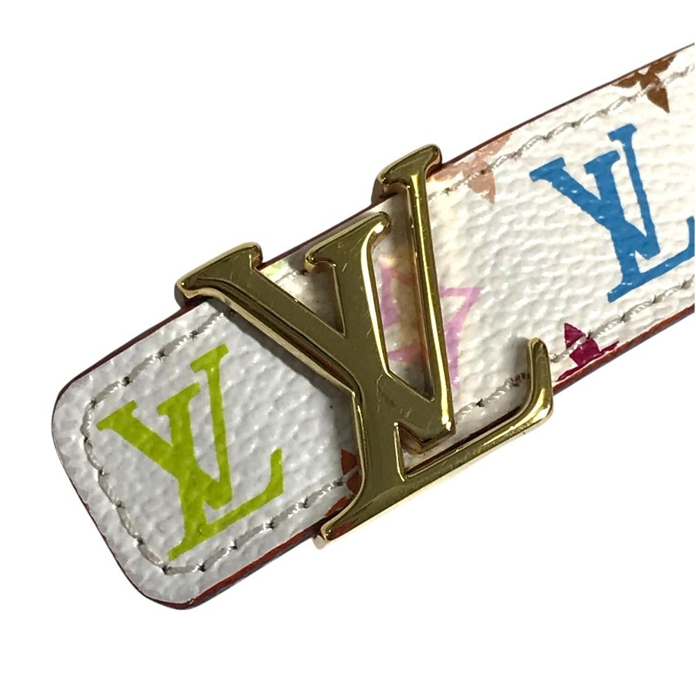 Louis Vuitton Belt Ceinture Initial Unknown Monogram Multicolor Canvas Blanc
