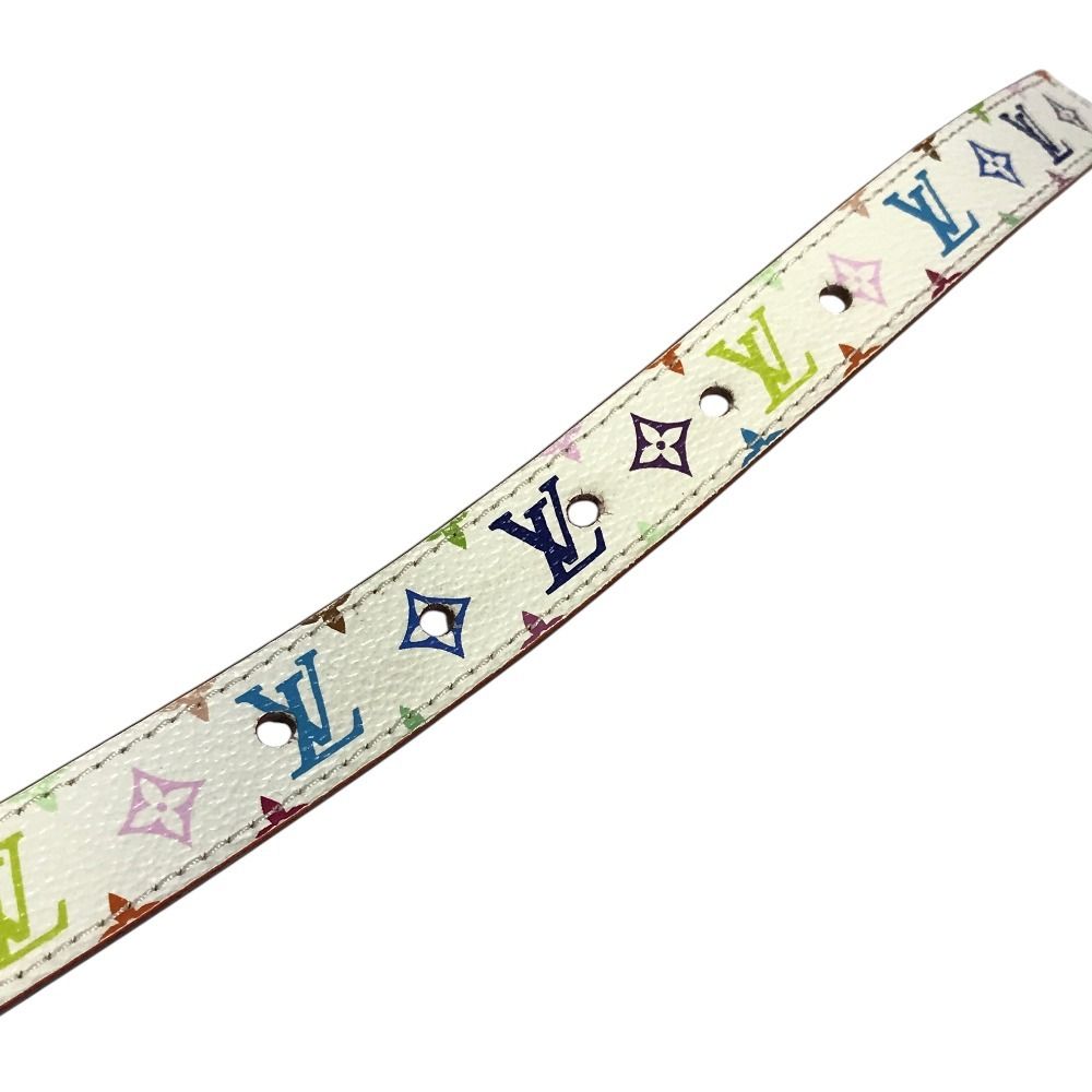 Louis Vuitton Belt Ceinture Initial Unknown Monogram Multicolor Canvas Blanc