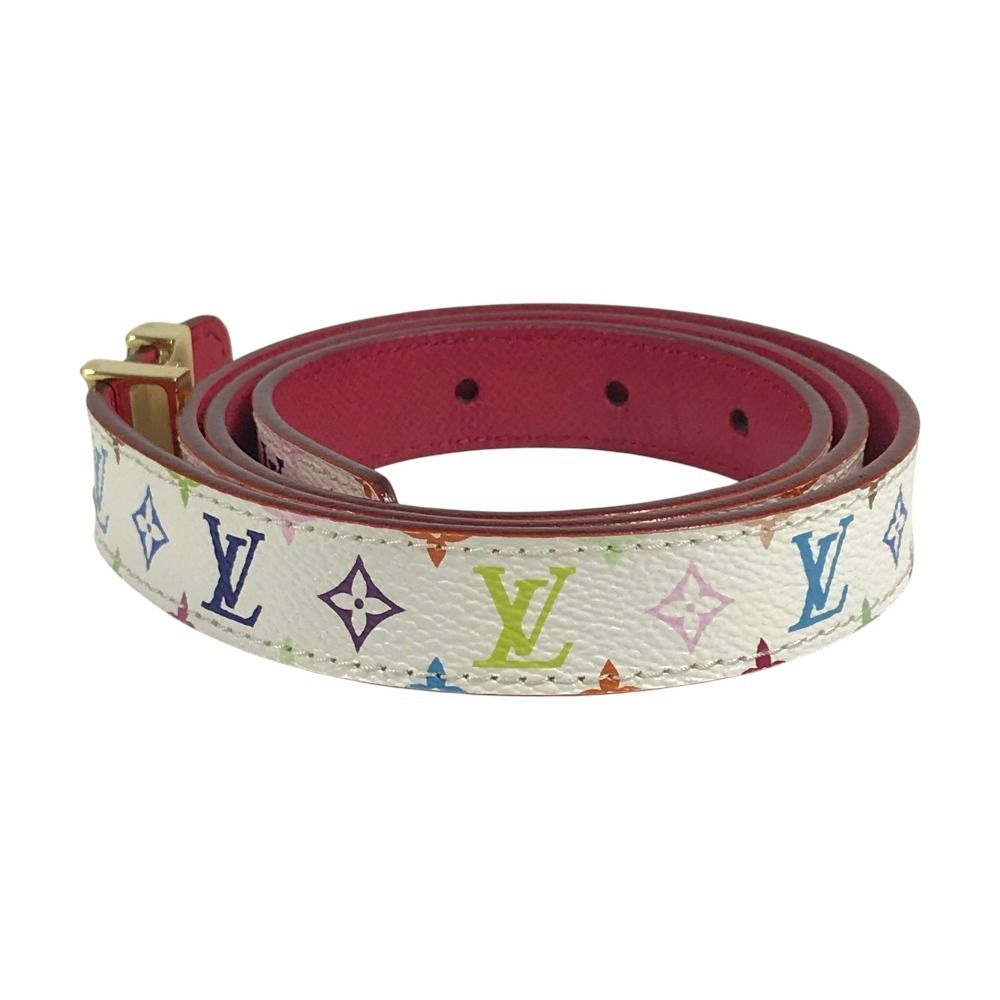 Louis Vuitton Belt Ceinture Initial Unknown Monogram Multicolor Canvas Blanc