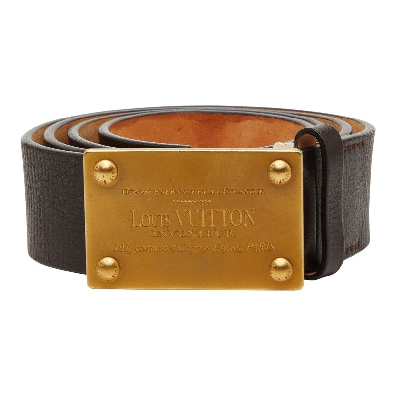 Louis Vuitton Utah Ceinture Aventure Belt 100 40 Dark Brown Leather