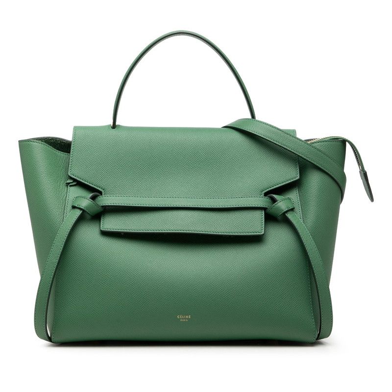Celine Belt Bag 2-Way Green Leather