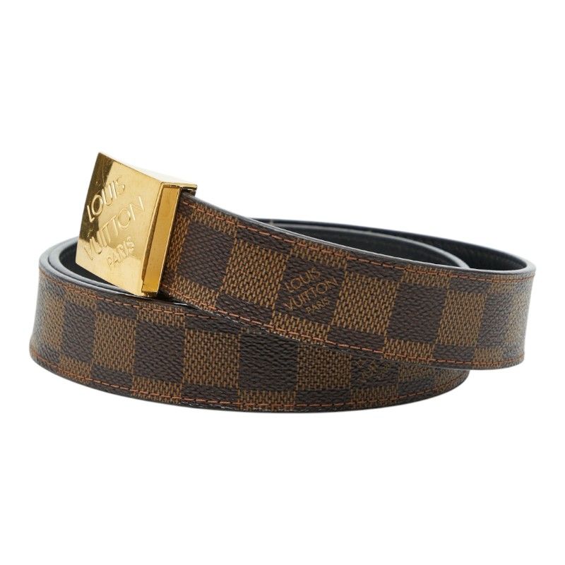 Louis Vuitton Damier Ceinture Classic Carre Belt 80 32 Brown Leather