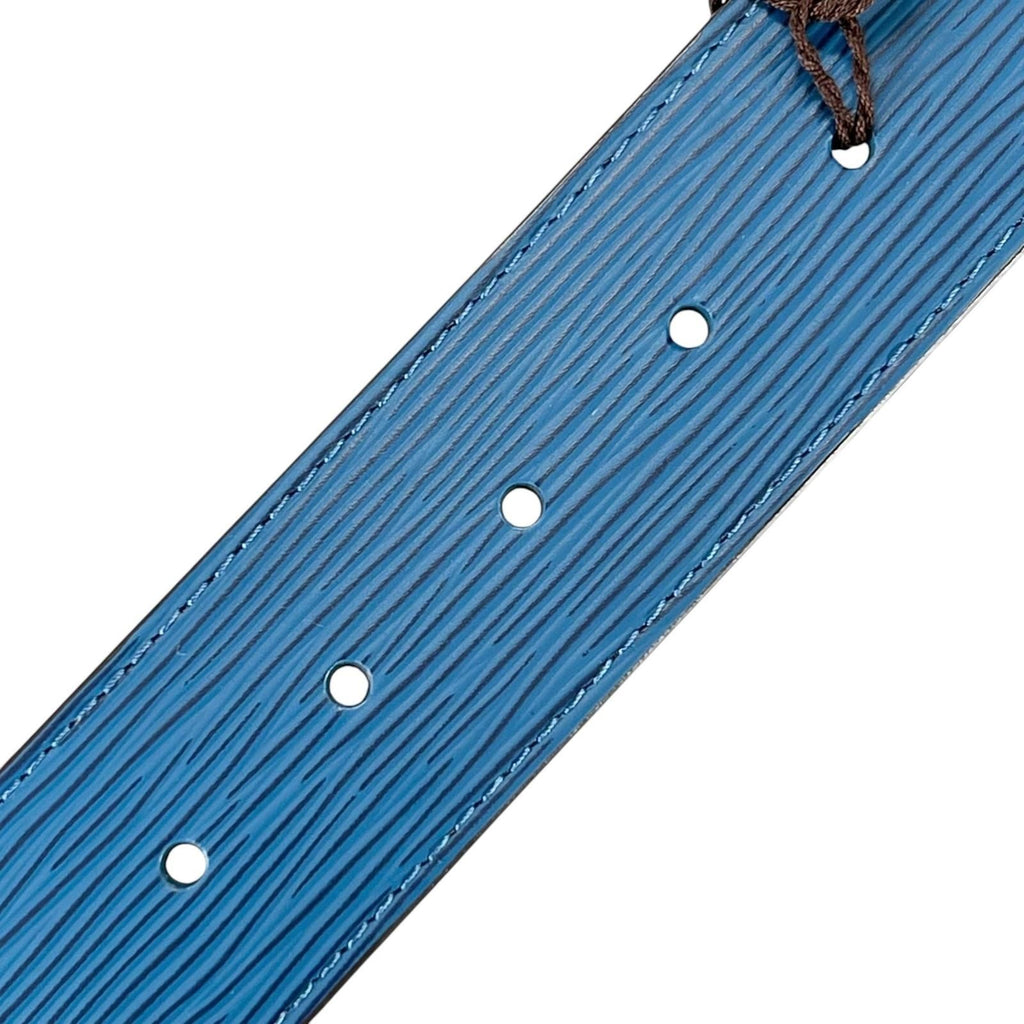 Louis Vuitton Ceinture LV Initial 40 Epi Leather Belt Blue Brown