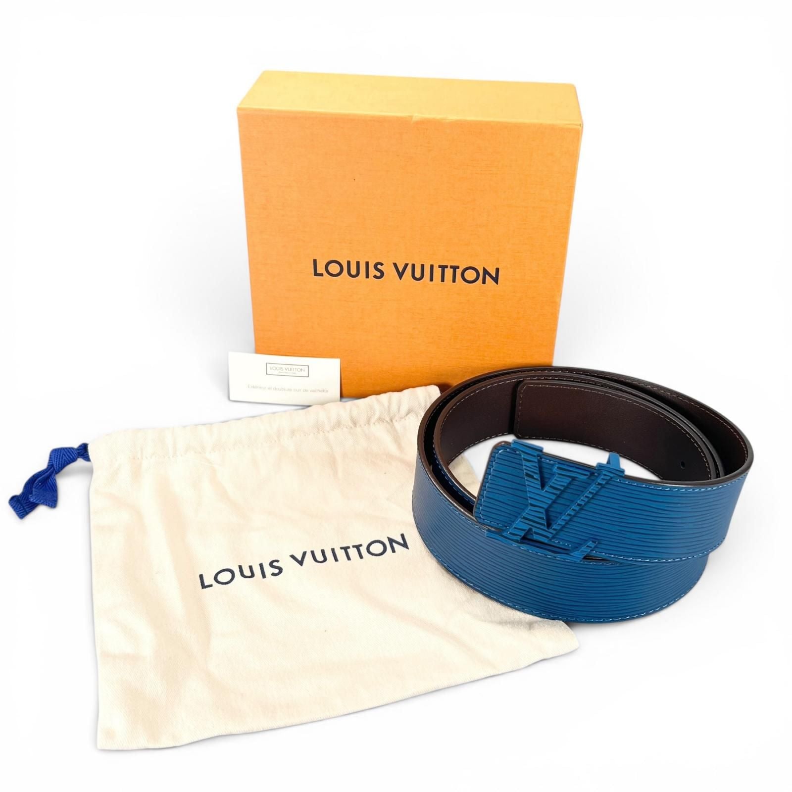 Louis Vuitton Ceinture LV Initial 40 Epi Leather Belt Blue Brown