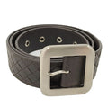 Bottega Veneta Intrecciato Belt Leather Dark Brown Silver
