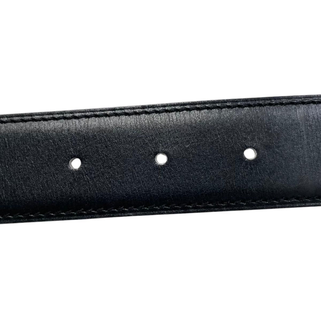 Hermes Belt Constance Leather Logo Black Gold Brown