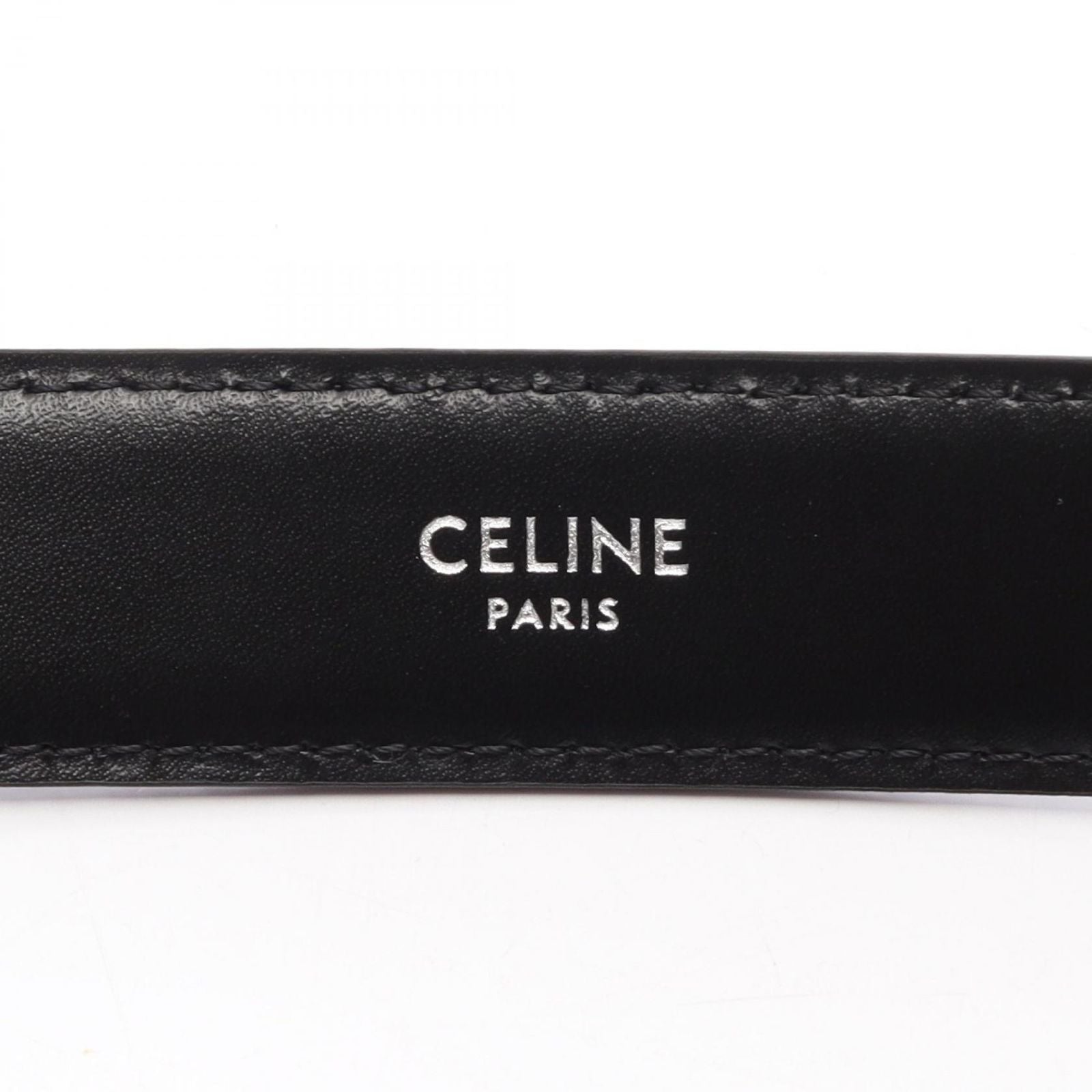 Celine Belt Triomphe 25 Silver Leather