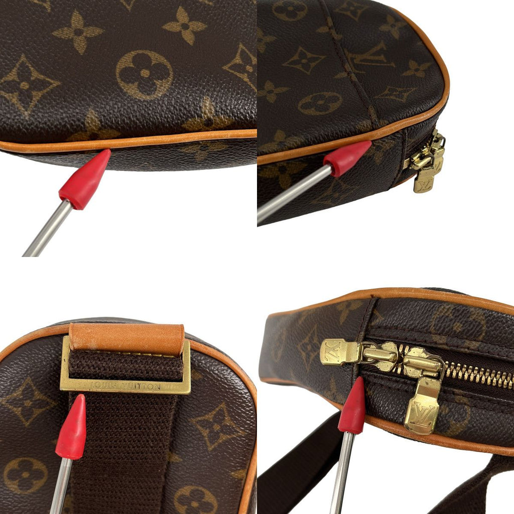 Louis Vuitton Pochette Gange Leather Monogram Belt Bag Brown