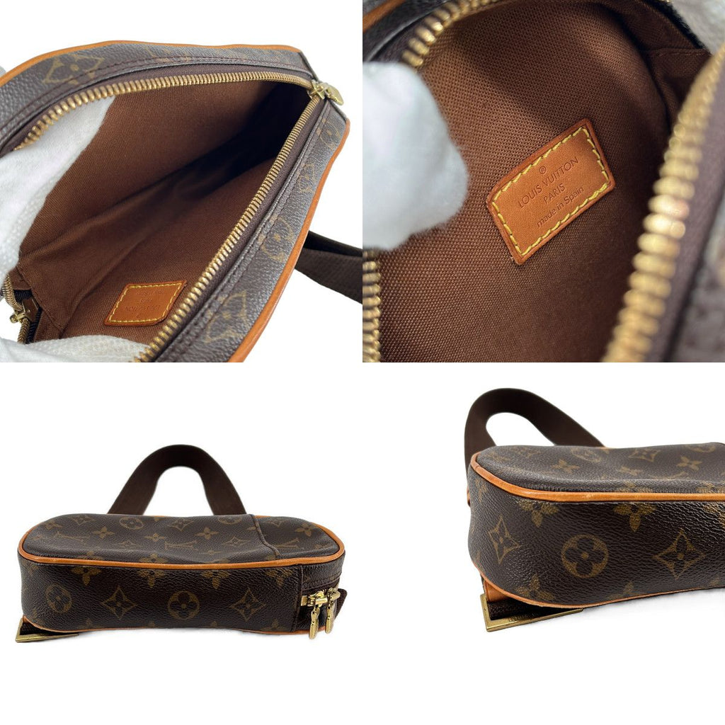 Louis Vuitton Pochette Gange Leather Monogram Belt Bag Brown