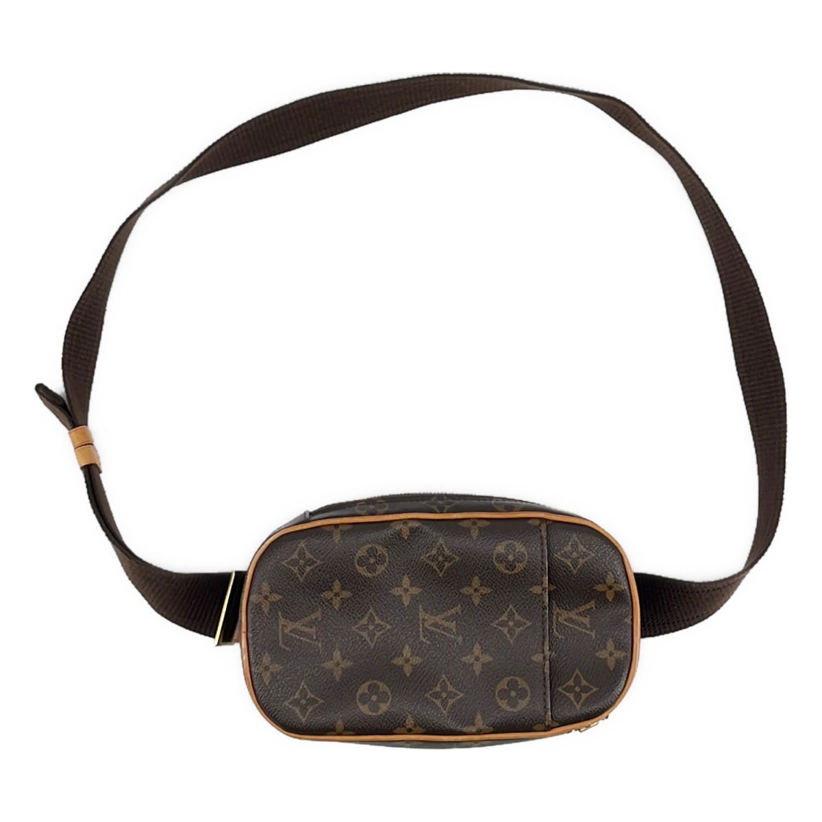 Louis Vuitton Pochette Gange Leather Monogram Belt Bag Brown