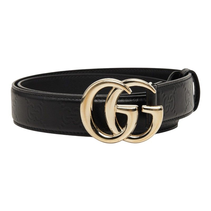 Gucci Double Buckle Belt 75 30 Black Leather