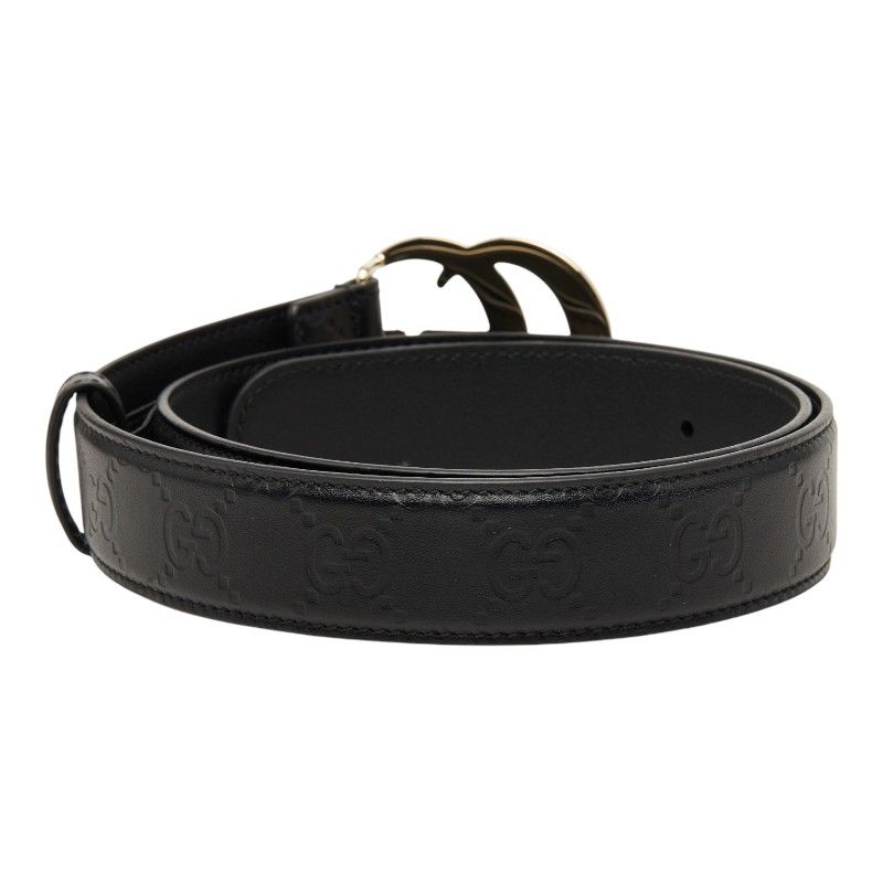 Gucci Double Buckle Belt 75 30 Black Leather