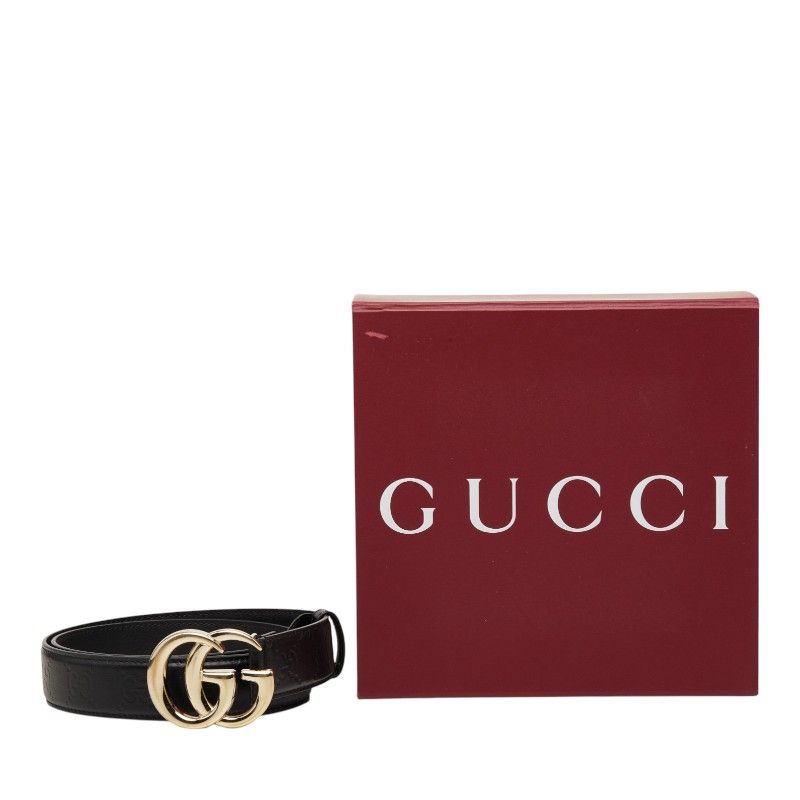 Gucci Double Buckle Belt 75 30 Black Leather