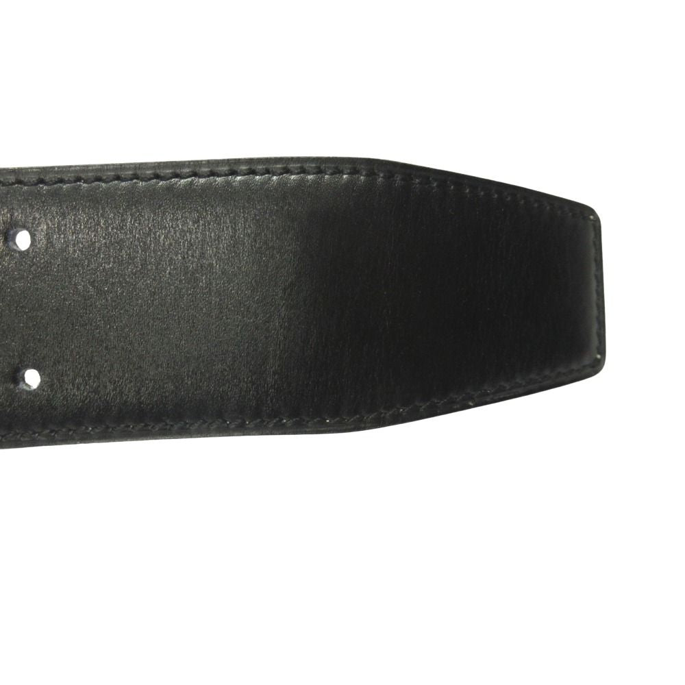 Hermes Horse Buckle Reversible Belt Vintage Black Brown Gold