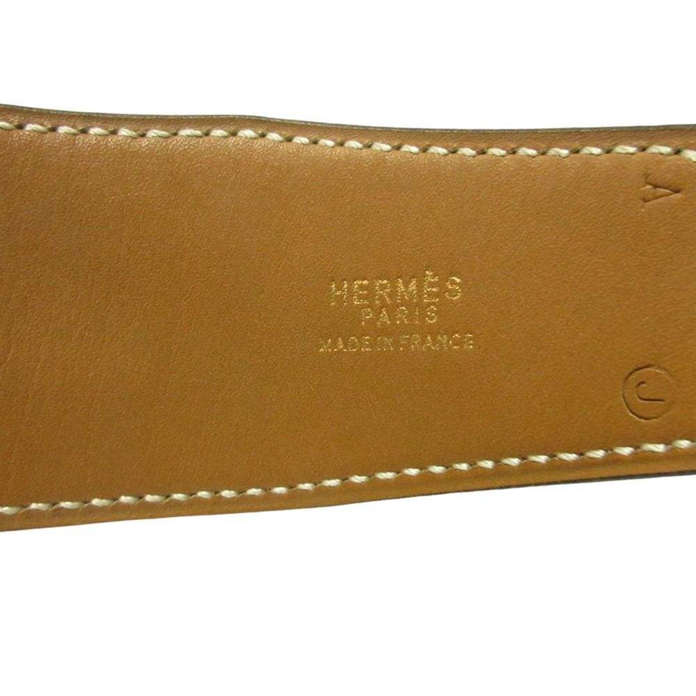 Hermes Horse Buckle Reversible Belt Vintage Black Brown Gold