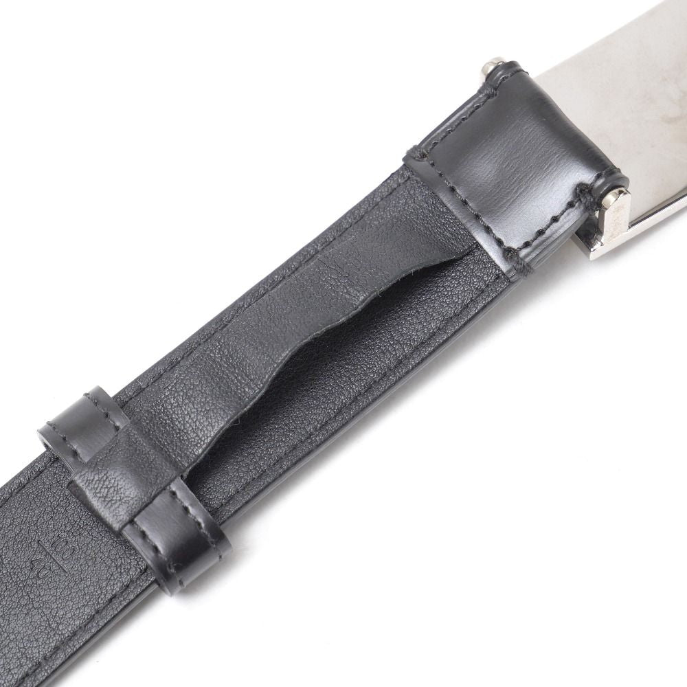 Louis Vuitton Ceinture Belt 100 40 Leather Black Silver
