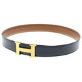 Hermes Constance Reversible Leather Belt Black Brown Gold