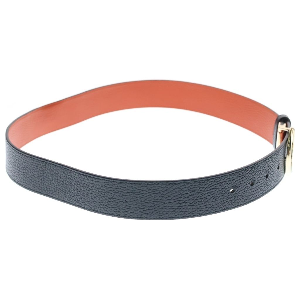 Gucci GG Supreme Reversible Belt Black Orange Leather Gold