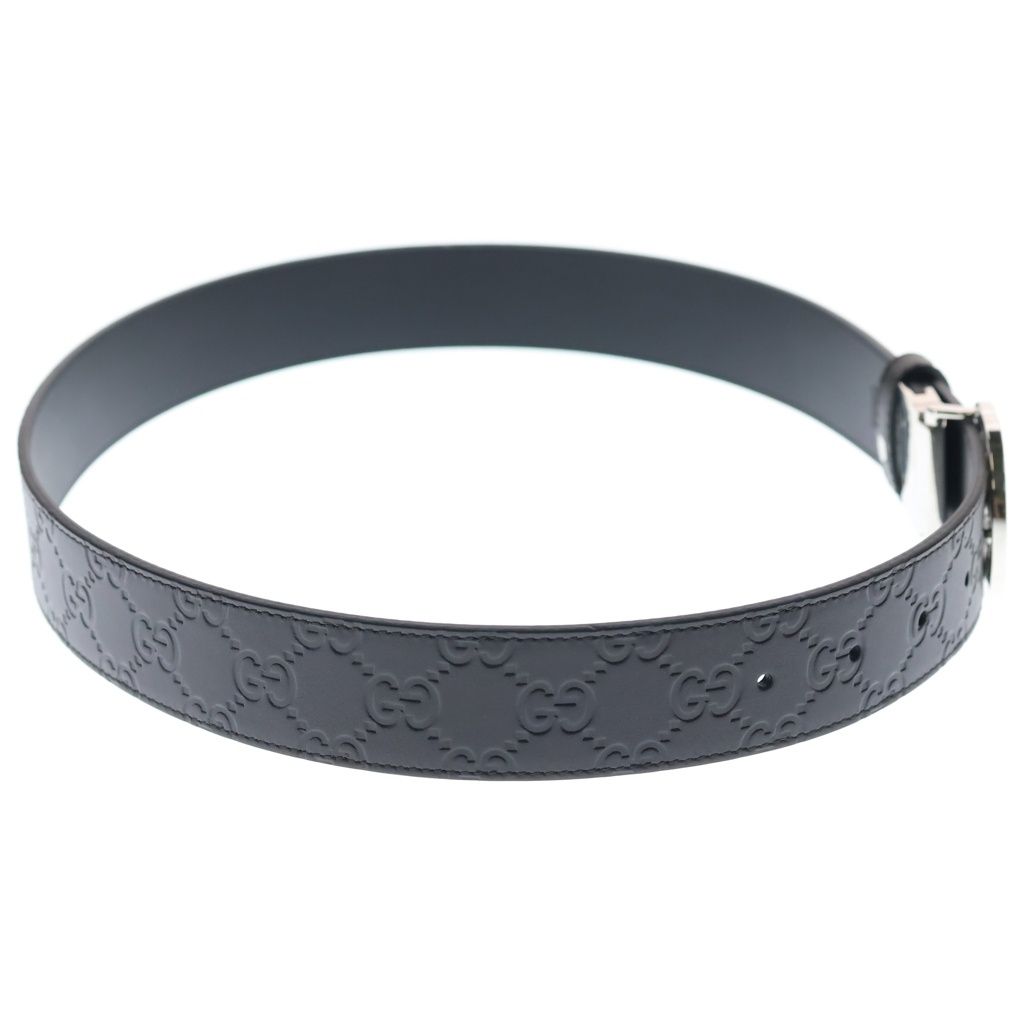 Gucci Interlocking Leather Belt Brown Silver