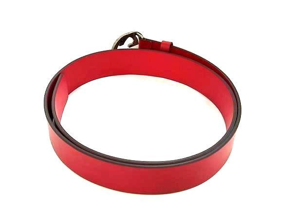 Gucci Interlocking Leather Silver 95 38 Red Belt