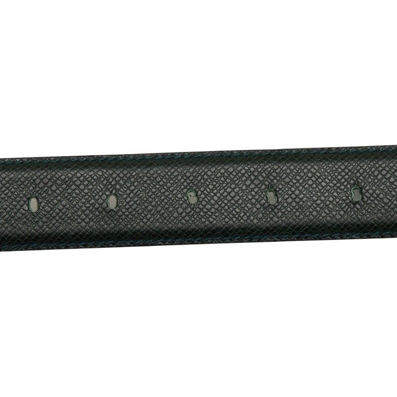 Louis Vuitton Taiga Ceinture Plain Belt Dark Green Silver Leather