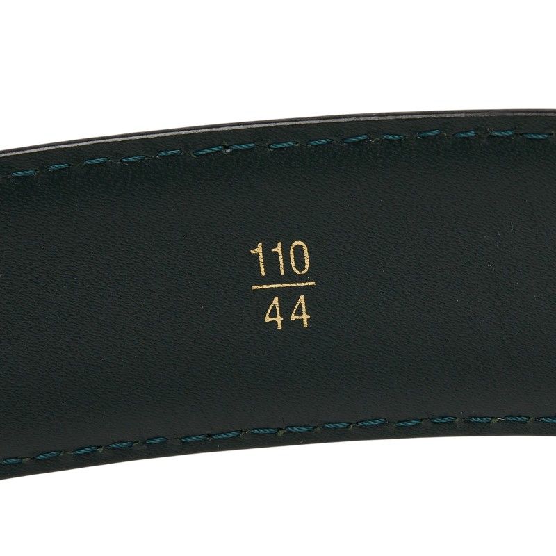 Louis Vuitton Taiga Ceinture Plain Belt Dark Green Silver Leather