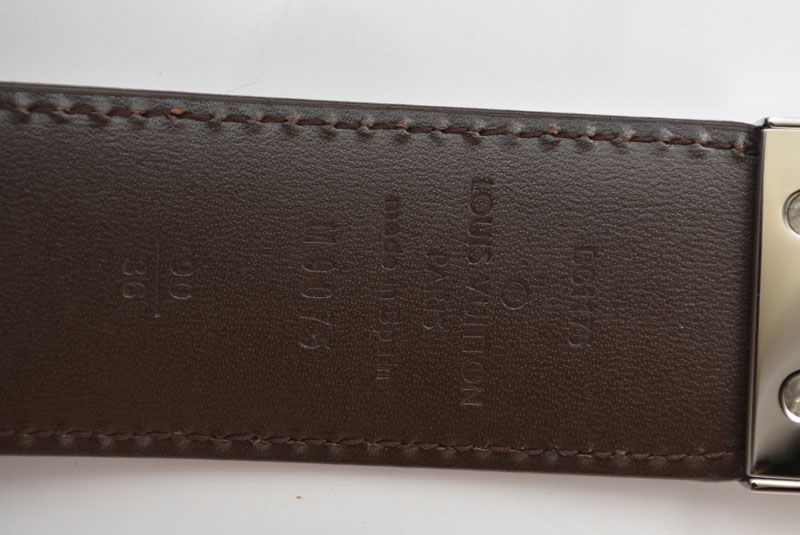 Louis Vuitton Belt Damier Reversible Leather Black Brown 90