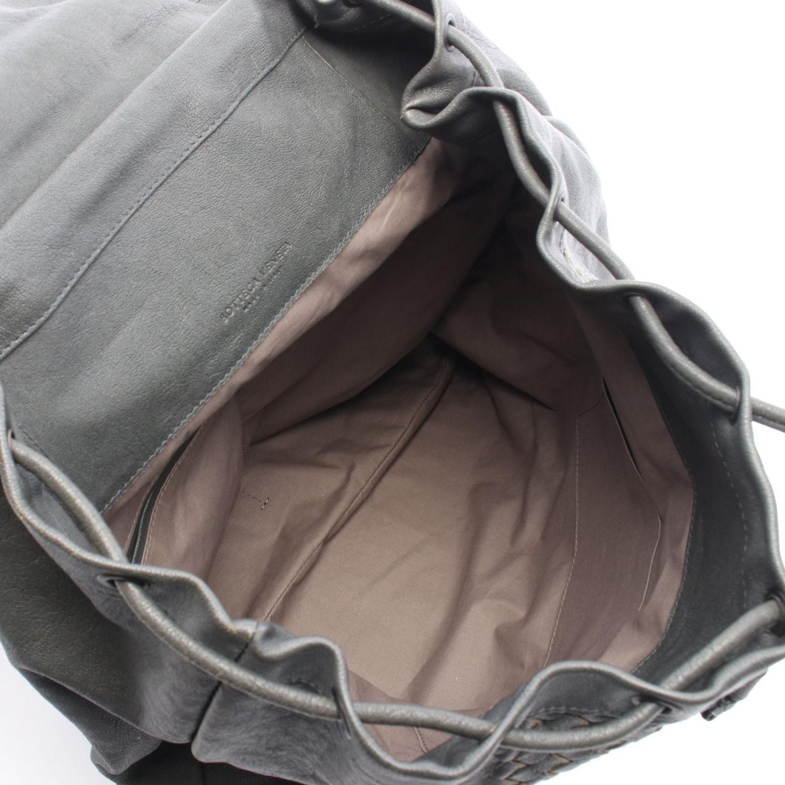 Bottega Veneta Backpack Intrecciato Gray Blue Leather