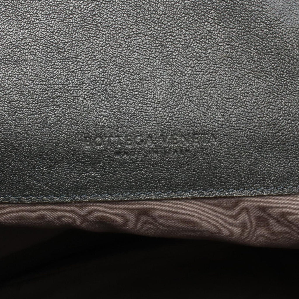 Bottega Veneta Backpack Intrecciato Gray Blue Leather