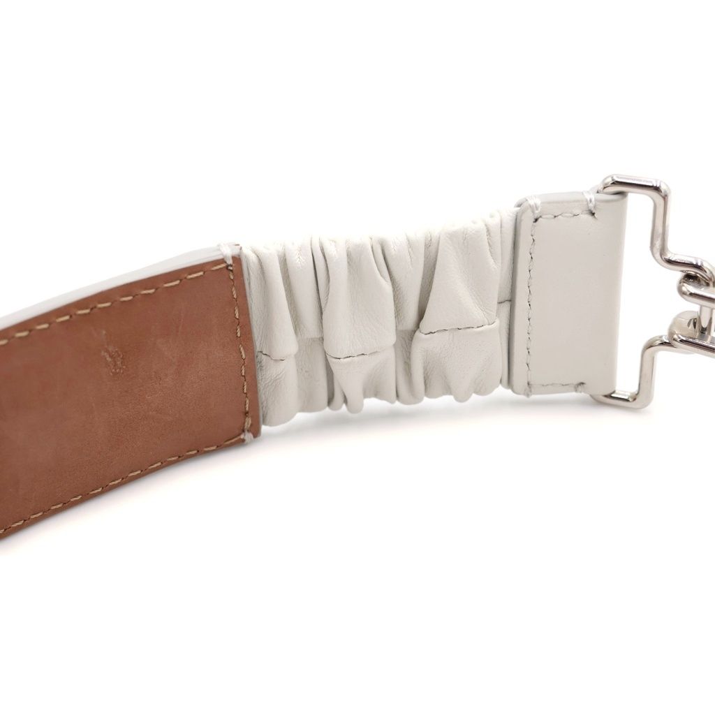 Fendi Studd Belt Studded Leather White