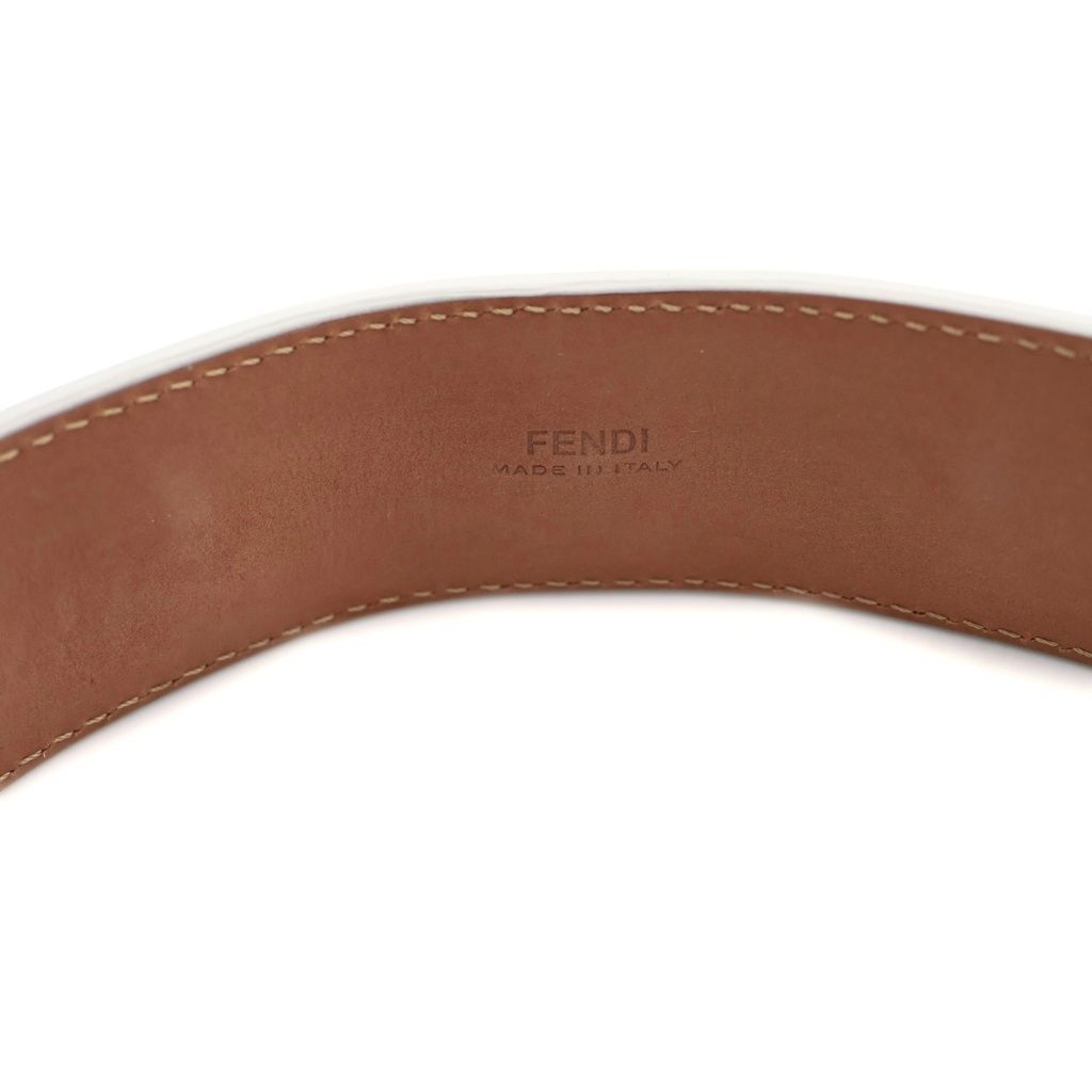 Fendi Studd Belt Studded Leather White